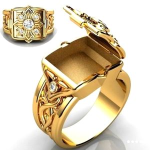 🆕 Men's Secret Small Room Coffin Ring Unique Sz 12